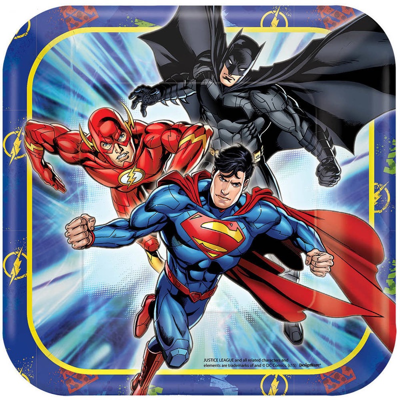 Justice League Square Paper Dessert Plates (8 ct)
