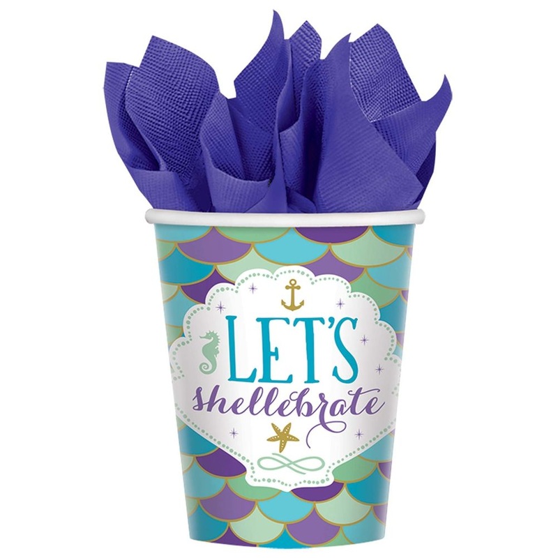 Mermaid Wishes 9oz Paper Cups (8 ct)