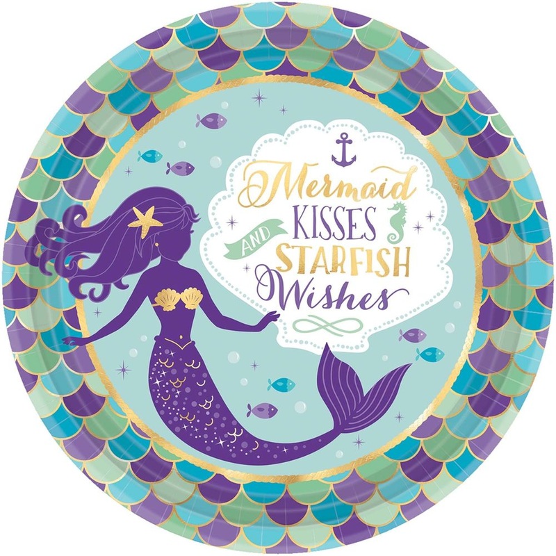 Mermaid Wishes Paper Dinner Plates (8 ct)