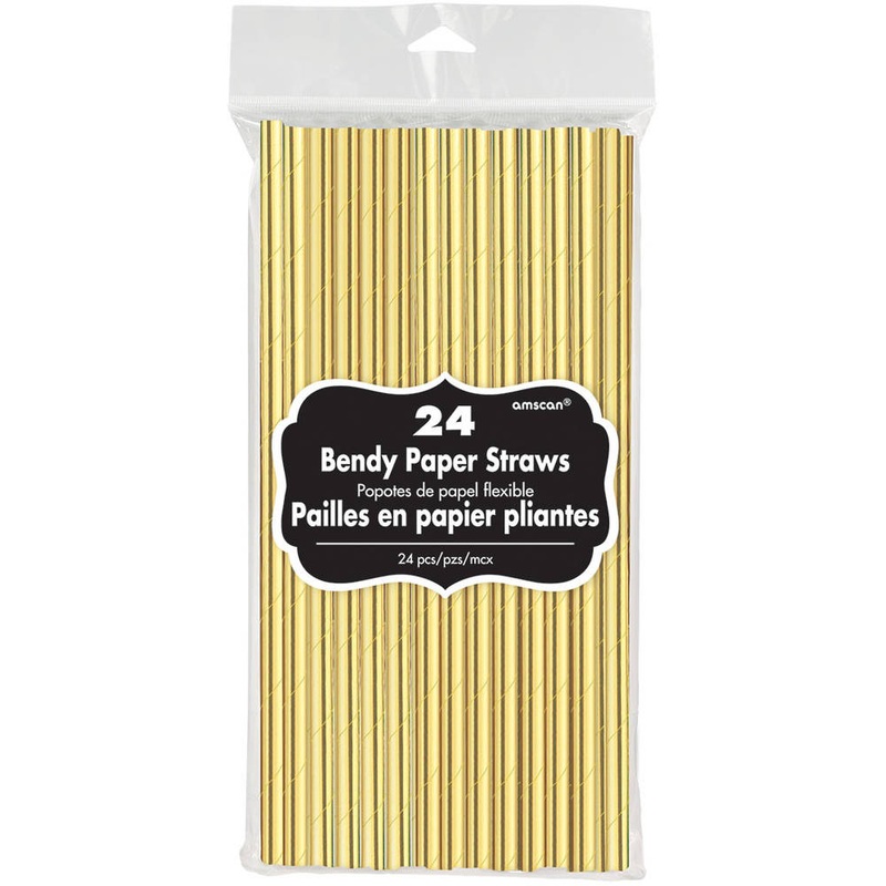 Metallic Gold Paper Straws (24ct)
