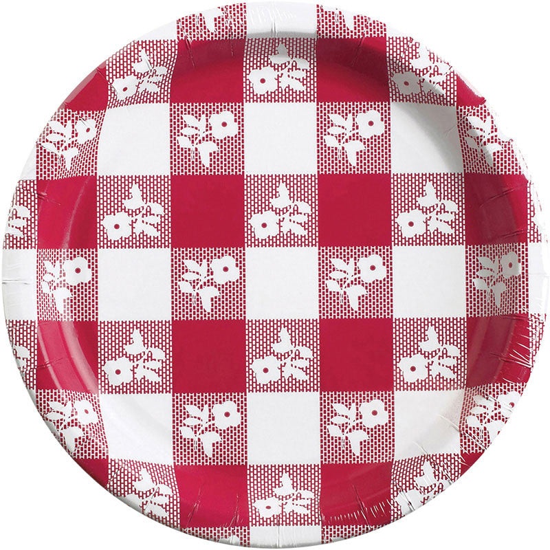 Red Gingham Dessert Plates (8ct)