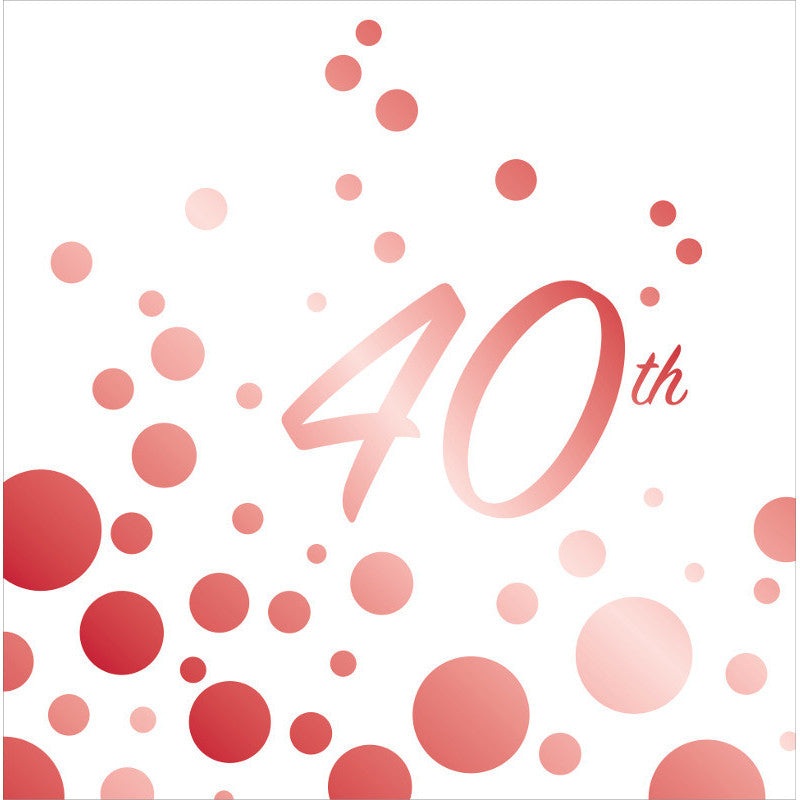 Sparkle and Shine Ruby Anniversary Luncheon Napkins (16ct)
