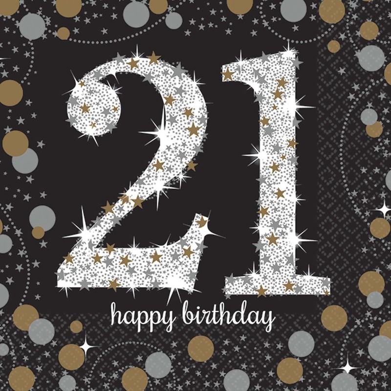 Sparkling Celebration 21 Beverage Napkins (16 ct)