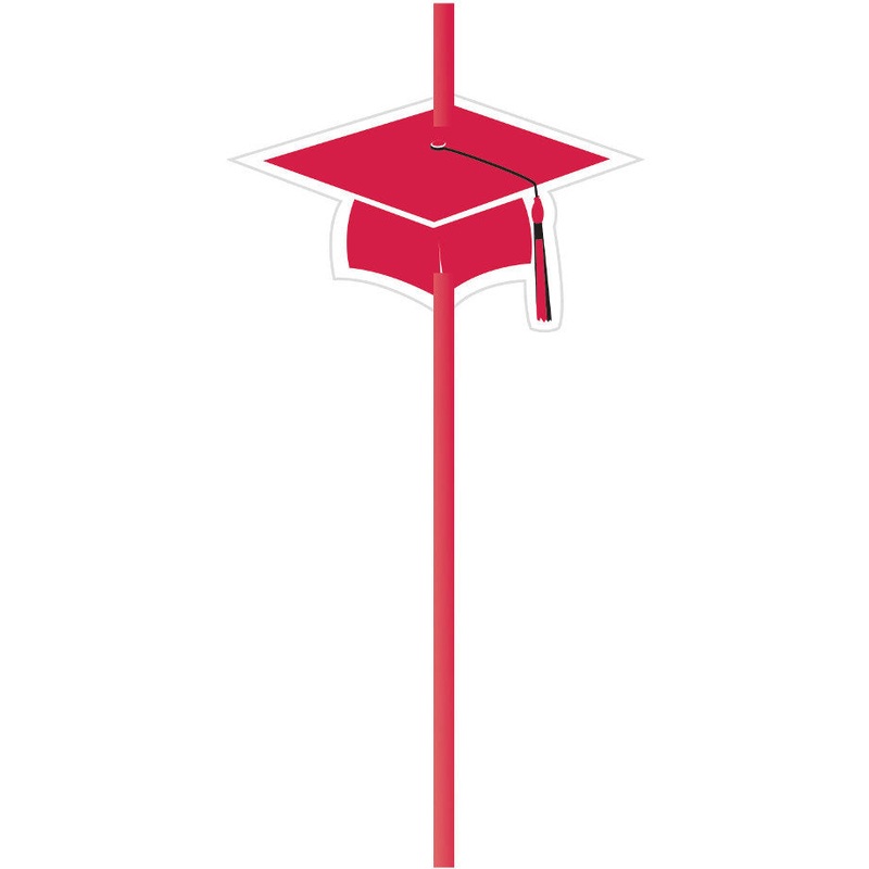 Straws w/ Attachments, Grad, Red