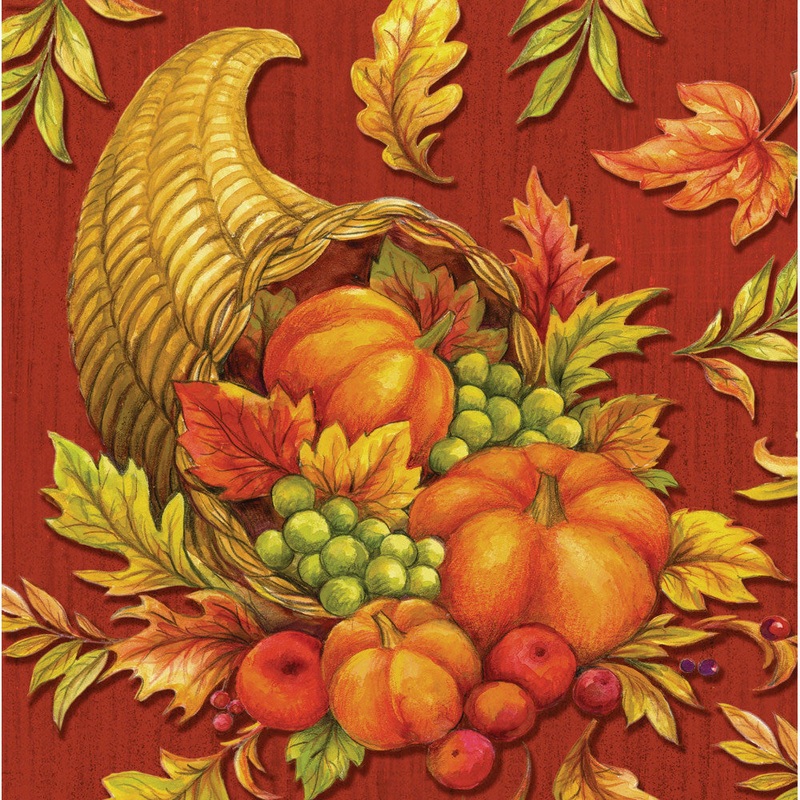 Abundant Cornucopia Beverage Napkins (18ct)
