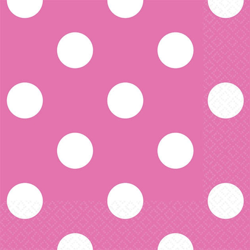 Bright Pink Dots Beverage Napkins (16ct)