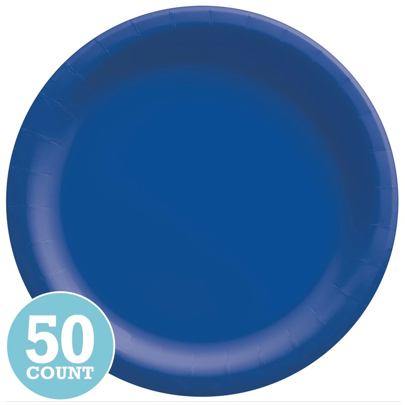 Bright Royal Blue Banquet Paper Plates (50ct)