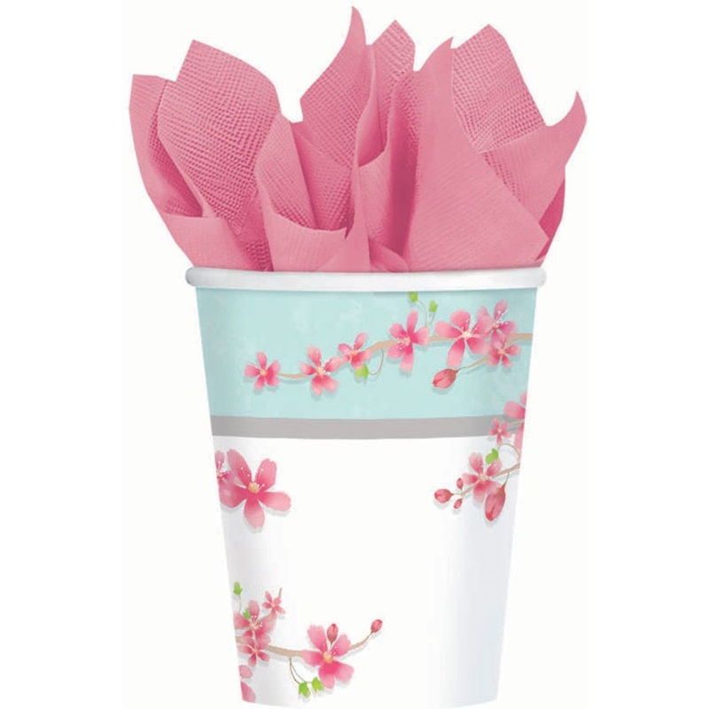 Cherry Blossom Love 9oz Paper Cups (8ct)
