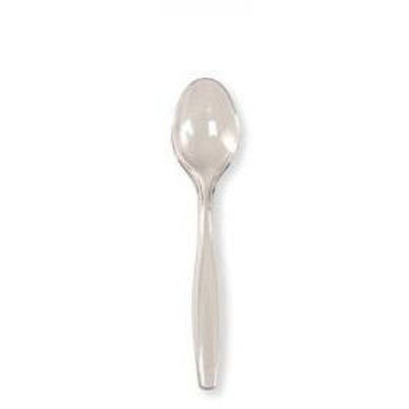 Clear Big Party Pack Box Mid Weight Plastic Spoon 100 ct