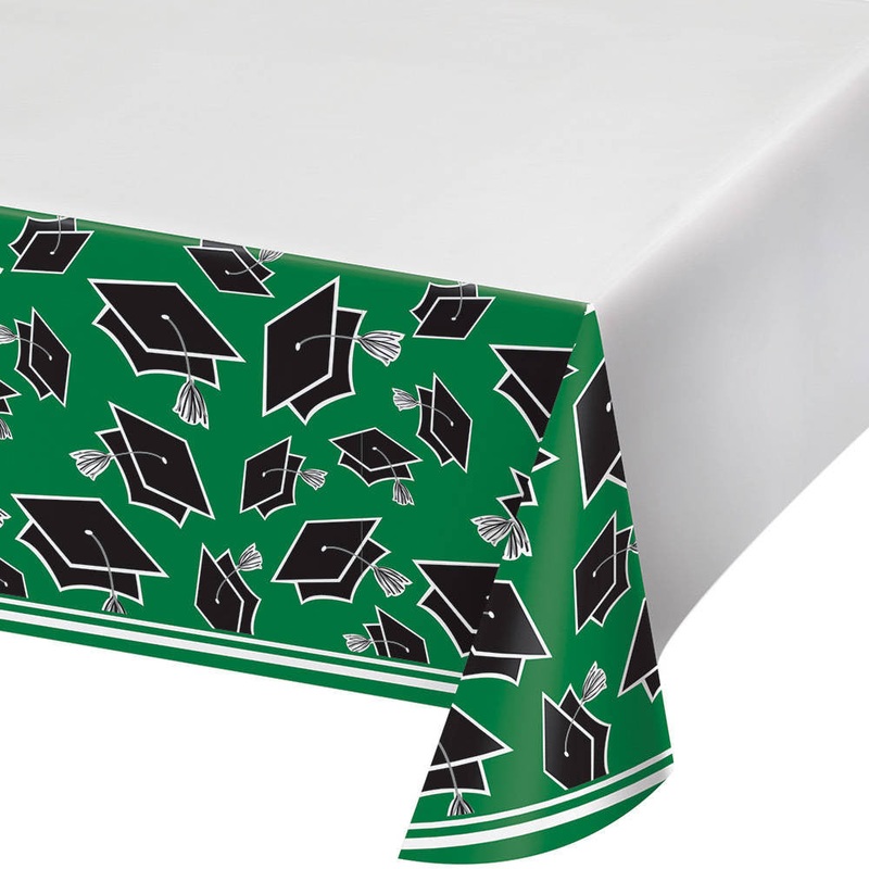 Congrats Grad Green Rectangle Plastic Tablecover