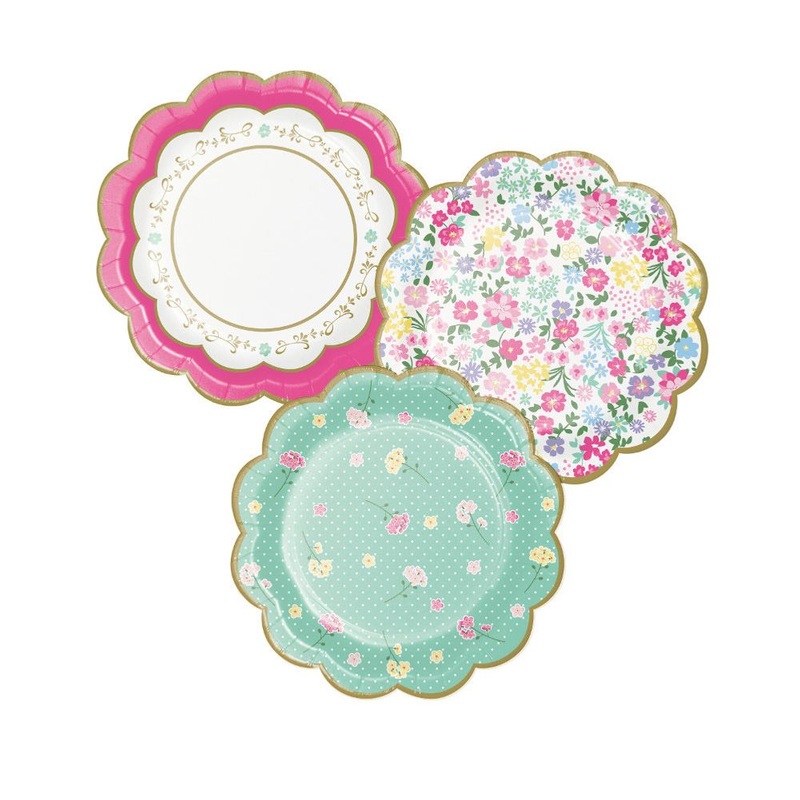 Floral Tea Party SCALLOPED PLATE 7" ASSORTED FLORALS