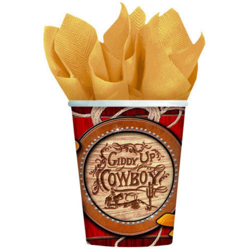 Giddy Up Cowboy 9oz Paper Cups (8ct)
