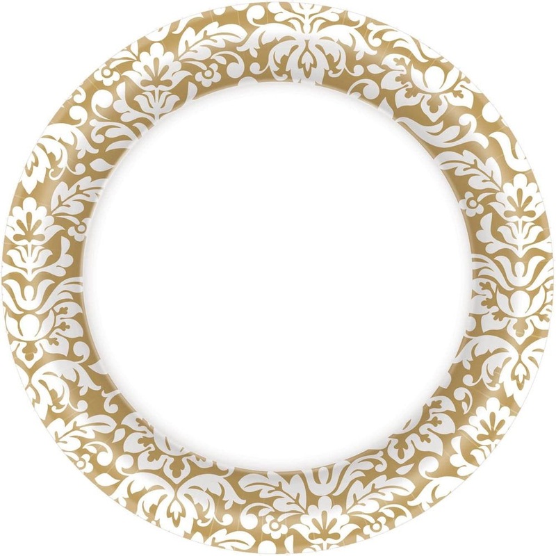 Gold Damask Banquet Plates (40ct)