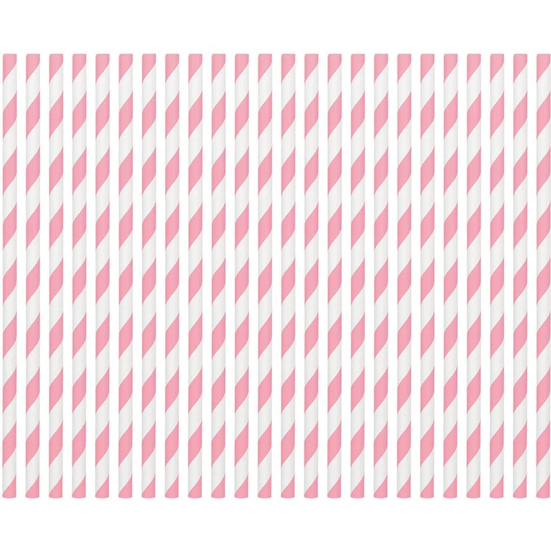 New Pink Paper Straws (24ct)