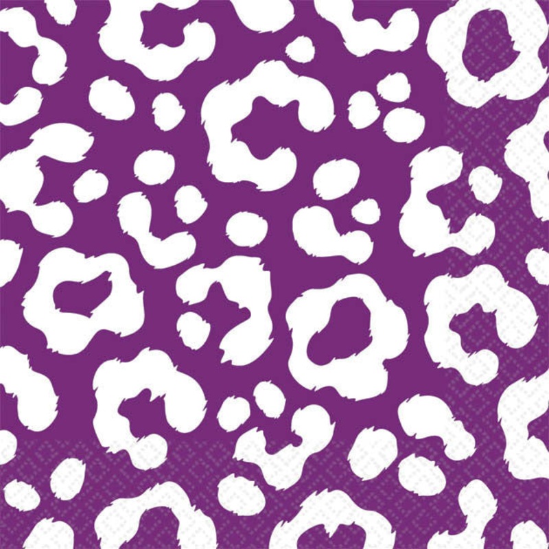 Plum Cheetah Beverage Napkins (16ct)