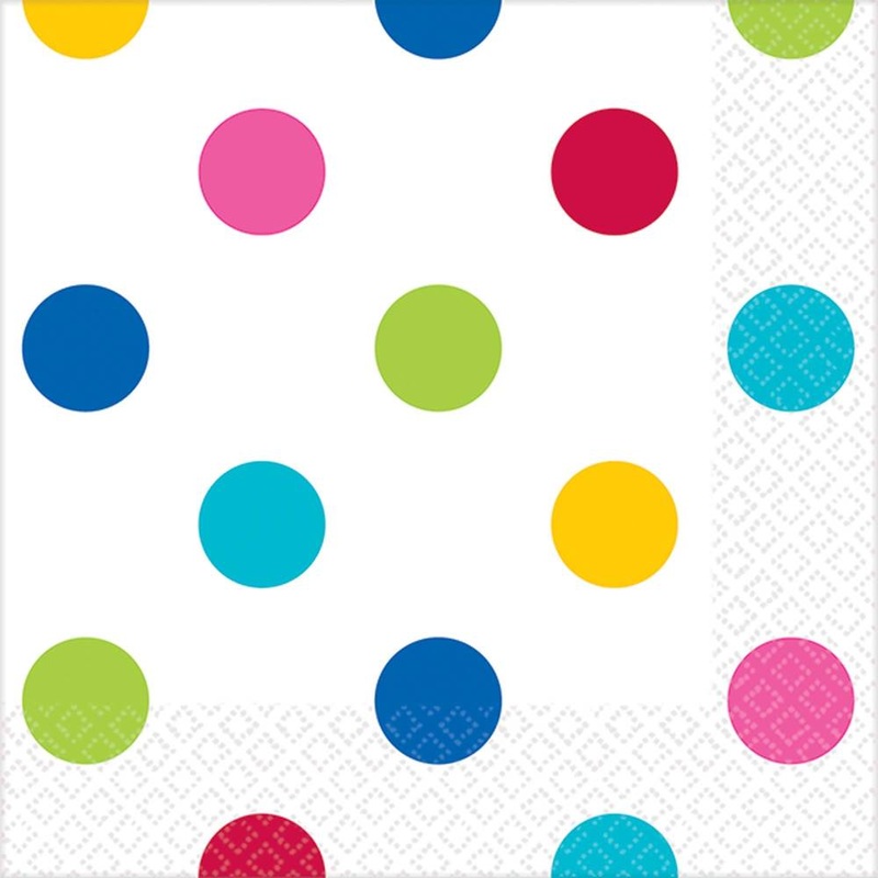 Rainbow Dots Beverage Napkins (16ct)