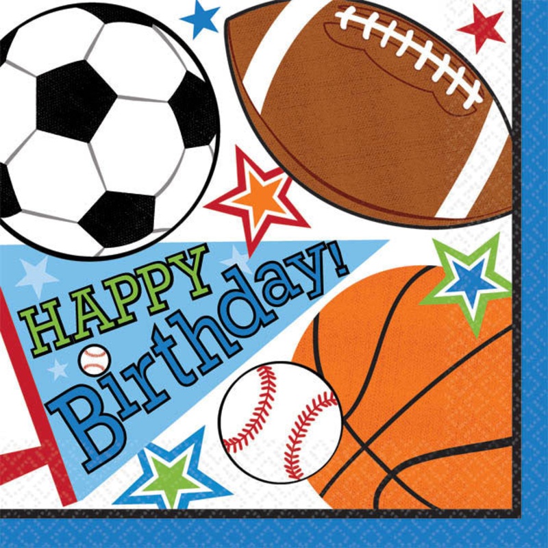 Sports Party Beverage Napkins (16ct)