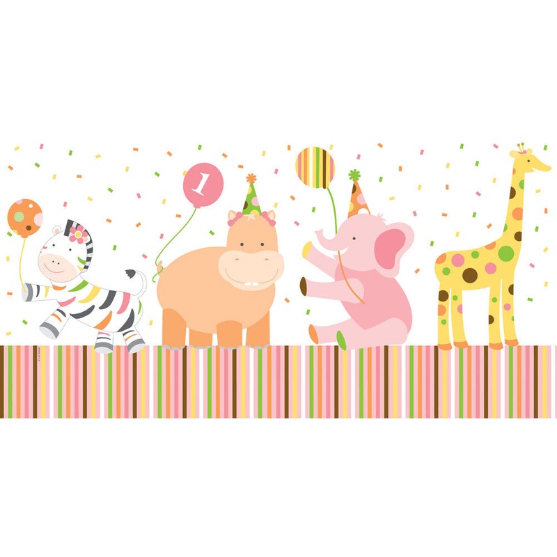 Sweet At One Girl Plastic Tablecover