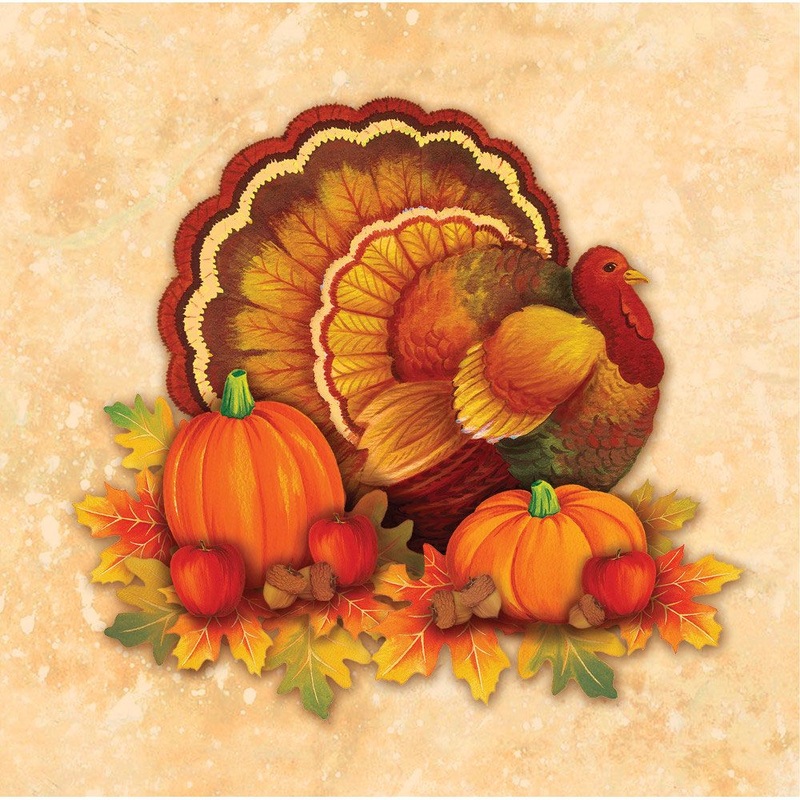 Thanksgiving Scroll Beverage Napkins (16ct)