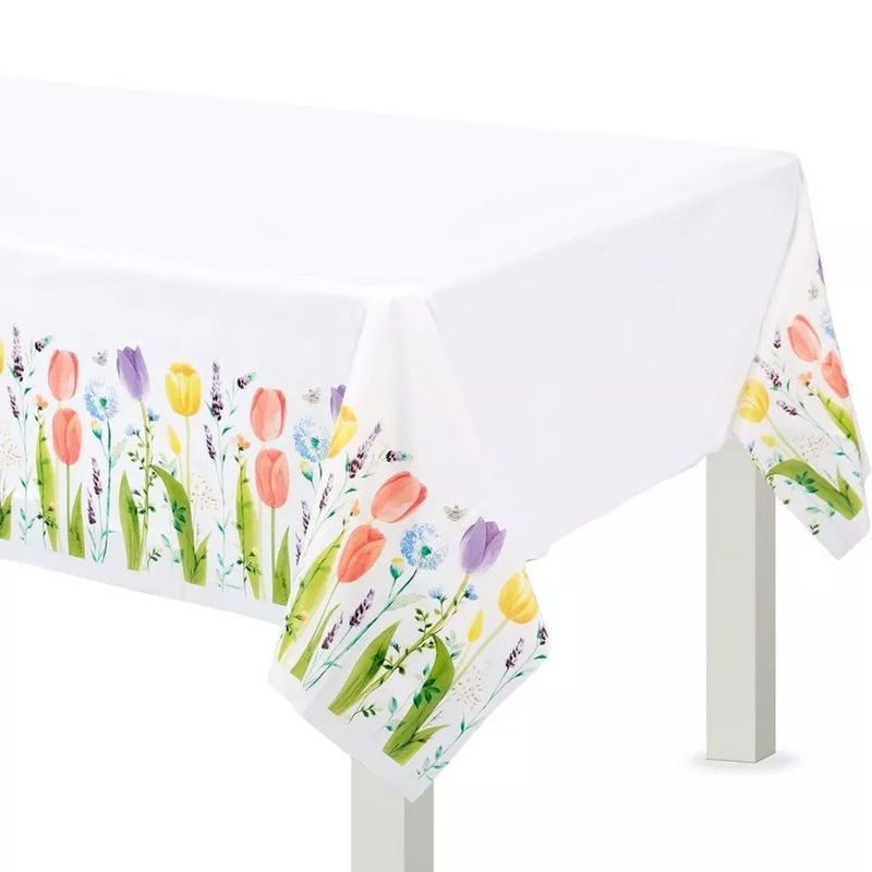 Tulip Garden Plastic Tablecover