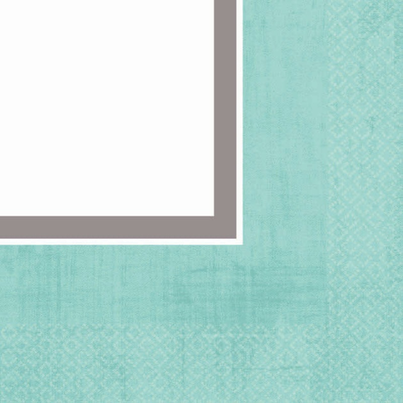 Turquoise Border Beverage Napkins (36ct)