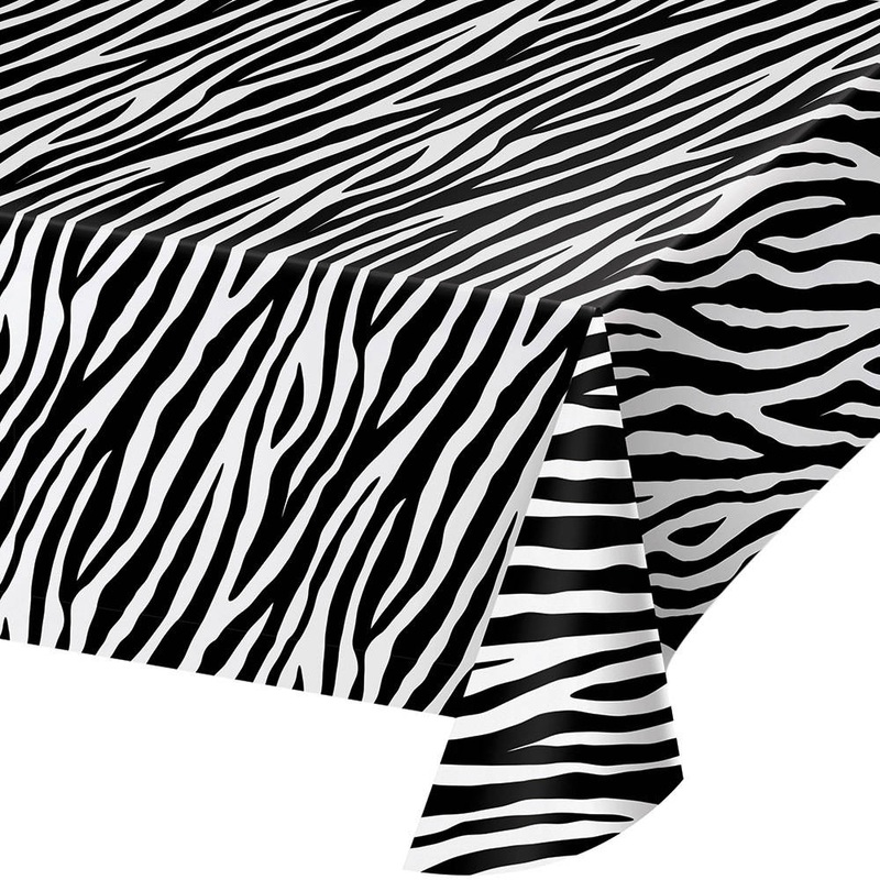 Zebra Print Rectangle Plastic Tablecover