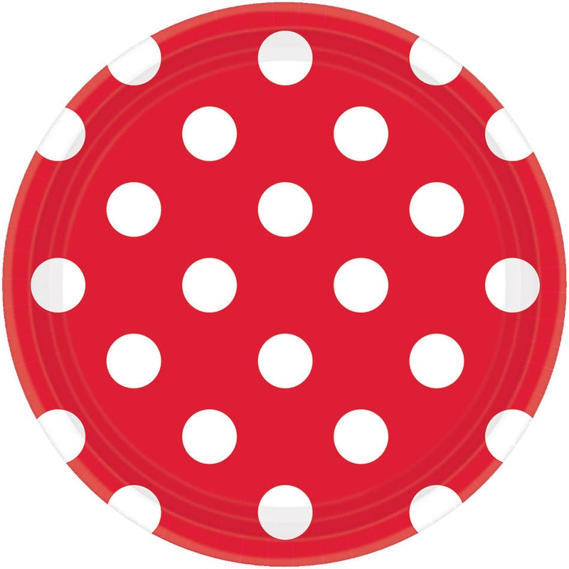 Apple Red Dots Dessert Plates (8ct)