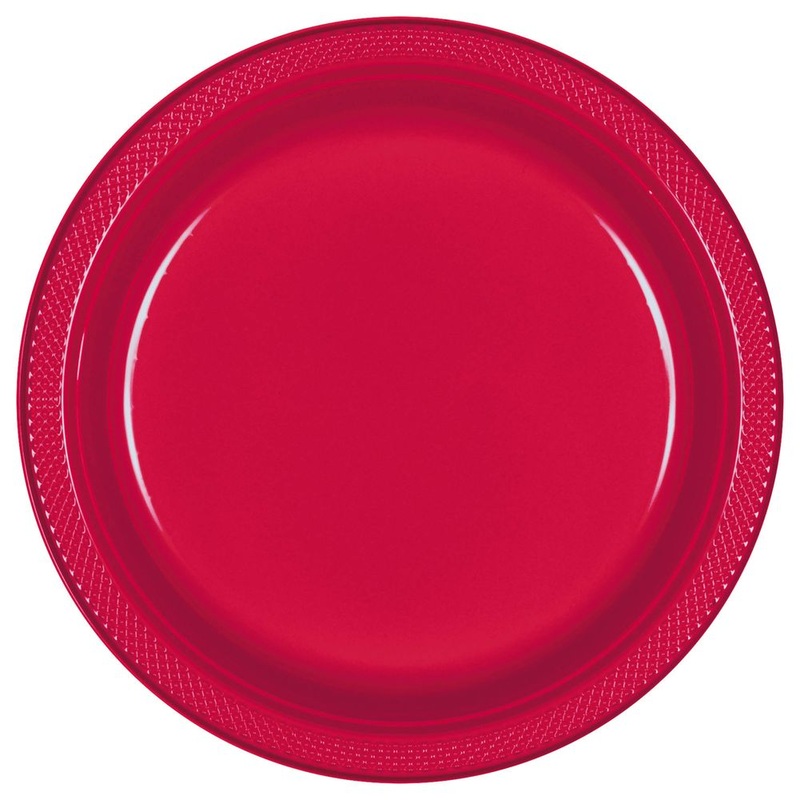 Apple Red Plastic Banquet Plates (20ct)