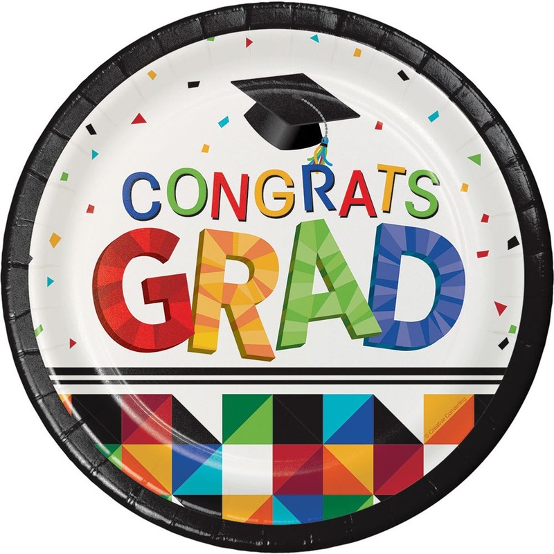 Fractal Fun Graduation Dinner Plates (18 ct)