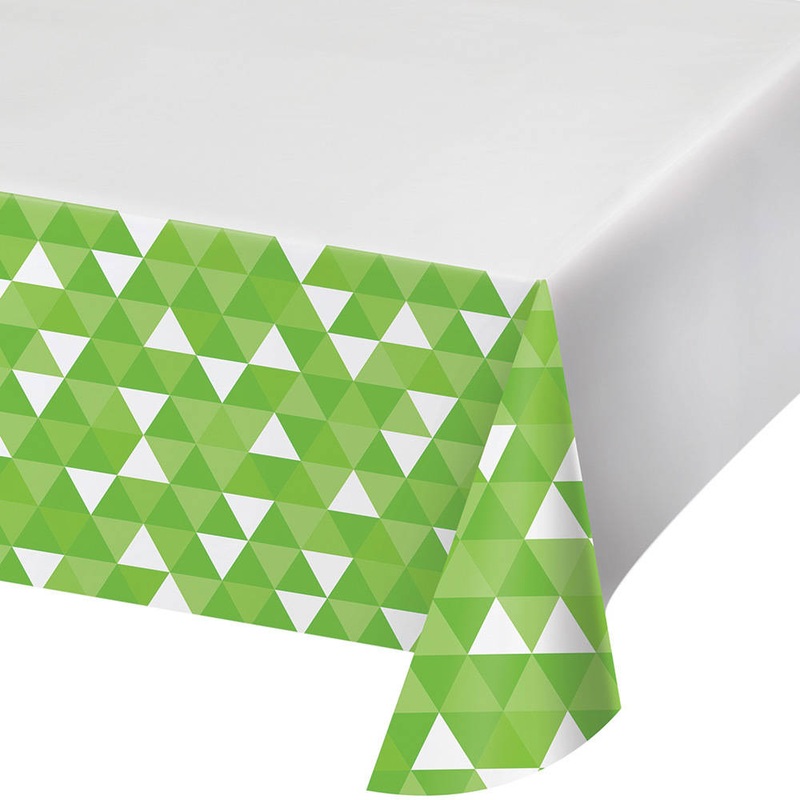 Fresh Lime Fractal Plastic Tablecover
