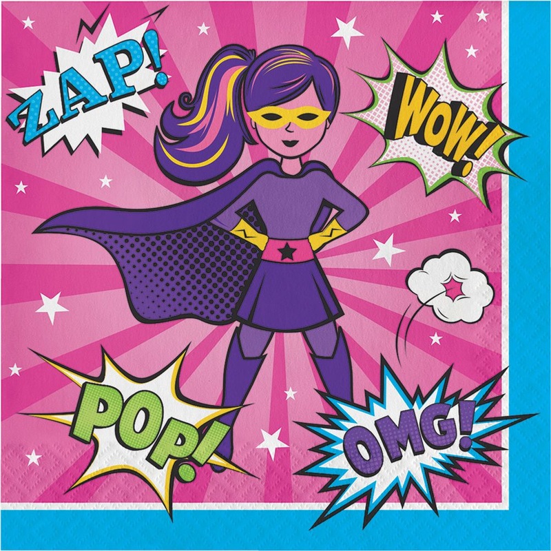 Girl Superhero Luncheon Napkins (16 ct)