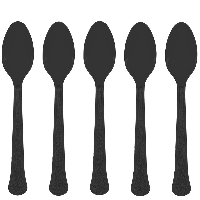 Jet Black Heavy Weight Premium Spoon 20 ct