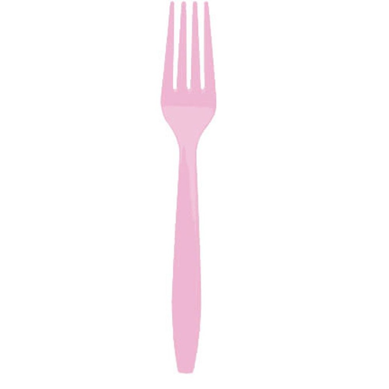 New Pink Big Party Pack Box Mid Weight Plastic Fork 100 ct