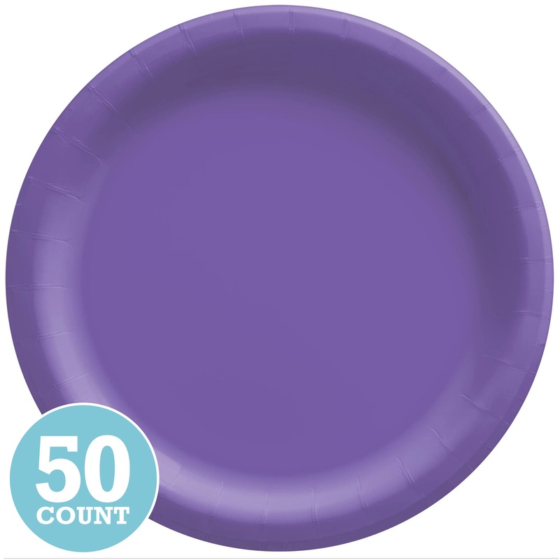 New Purple Banquet Paper Plates (50ct)