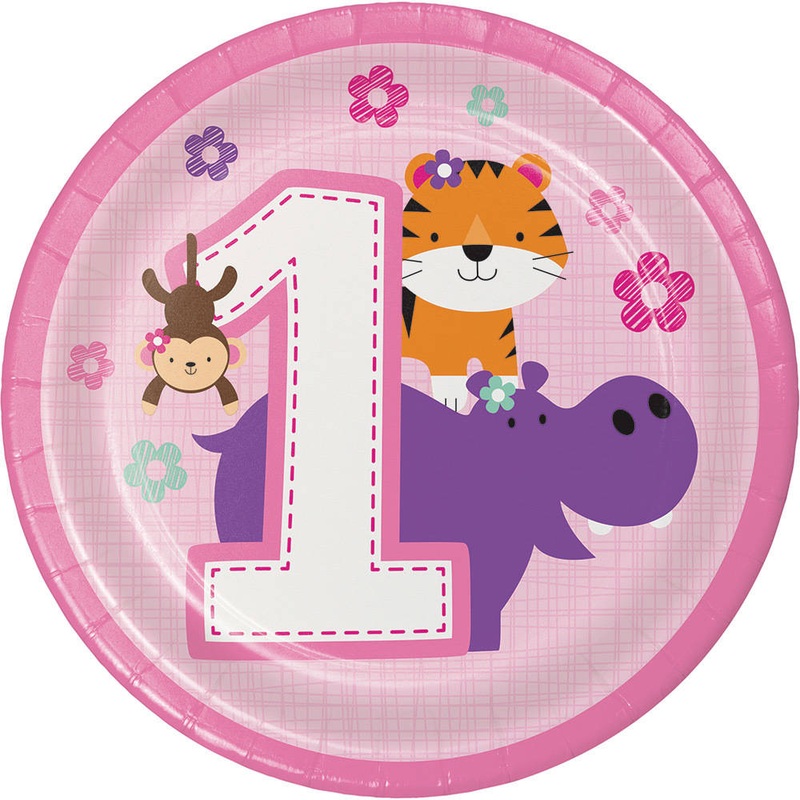 One is Fun Girl Dessert Plates (8ct)