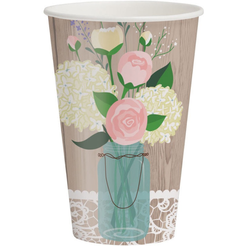 Rustic Wedding 12oz Hot/Cold Cups (8ct)
