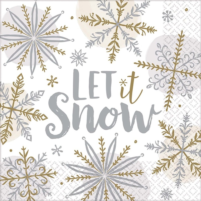 Shining Snow Luncheon Napkins (16 ct)