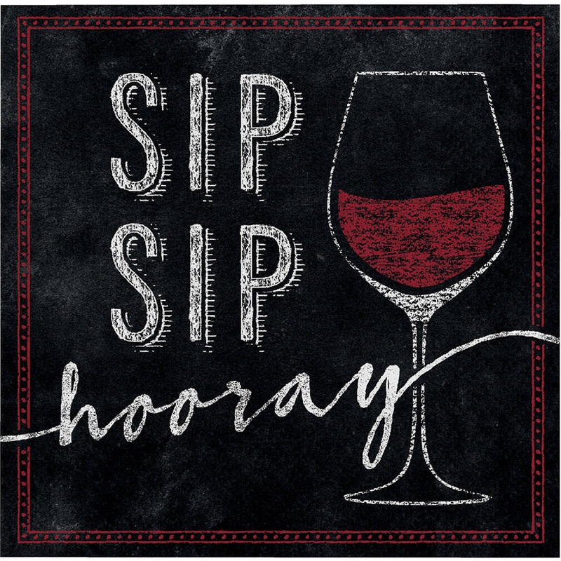 Sip Sip Hooray Sip Sip Hooray Beverage Napkins (16ct)