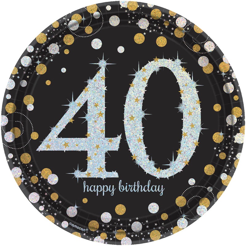 Sparkling Celebration 40 Paper Dinner Plates (8 ct)