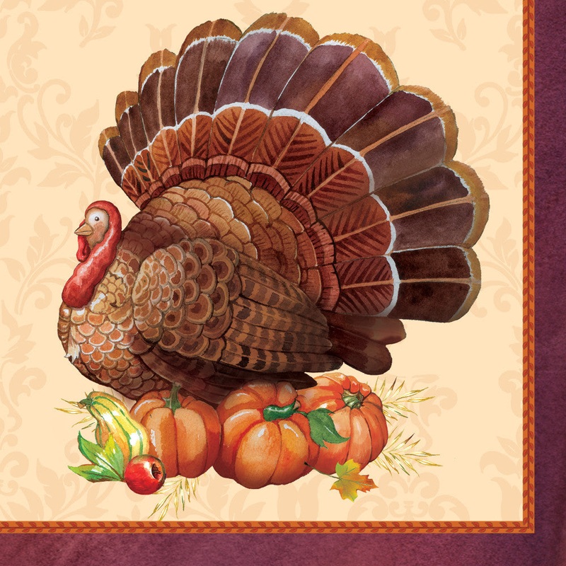 Thanksgiving Elegance Beverage Napkins (16ct)