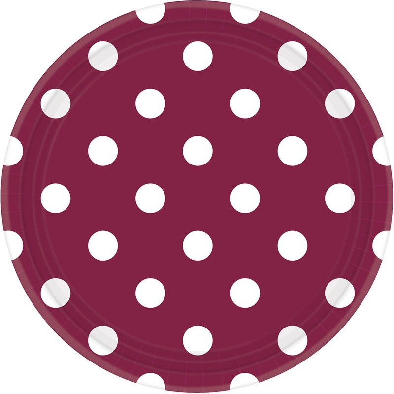 Berry 9" Paper Plates Dots 8 ct