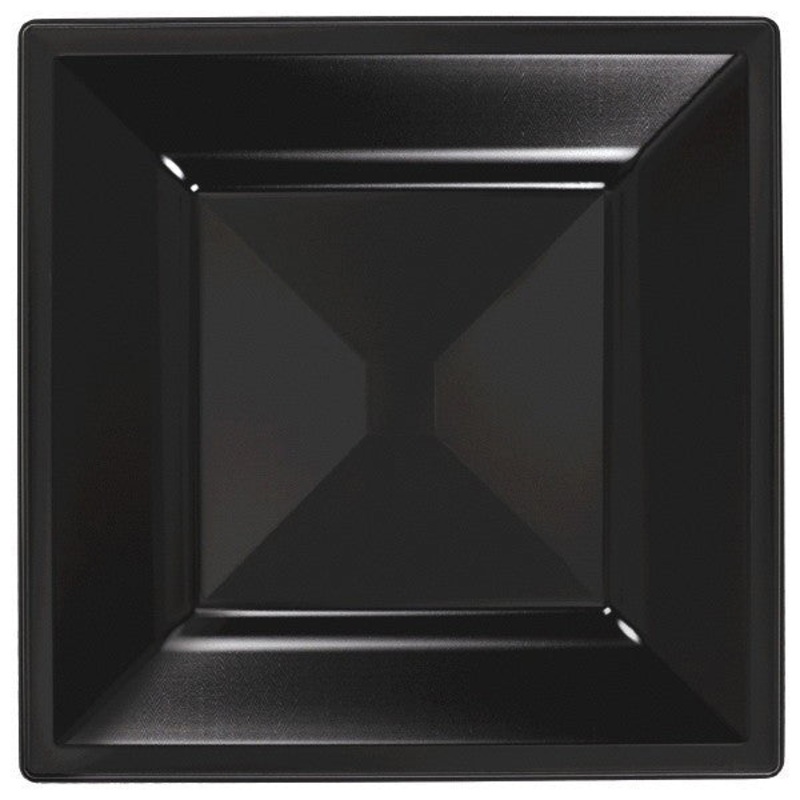 Black Square Plastic Dessert Plates (10 ct)