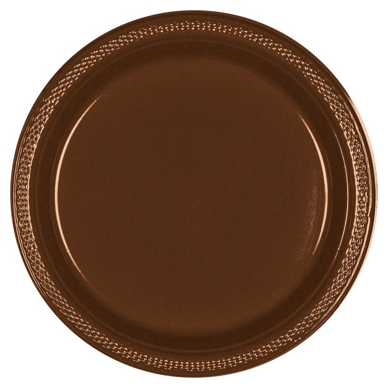Chocolate Brown Plastic Banquet Plates (20ct)