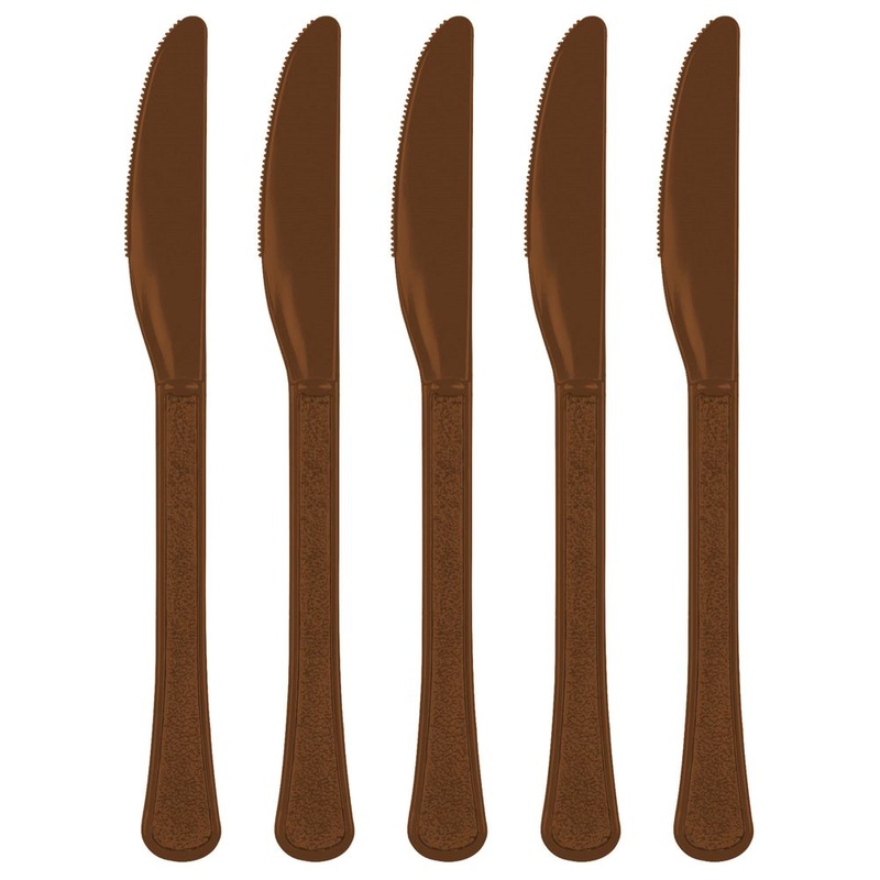 Chocolate Brown Plastic Knife 20 ct