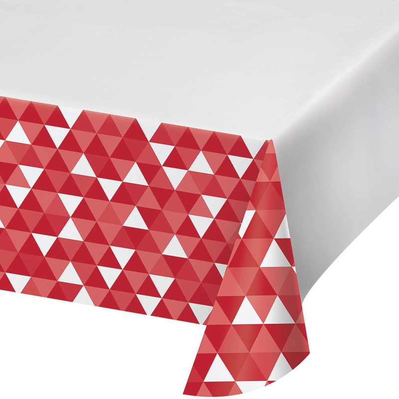 Classic Red Fractal Plastic Tablecover