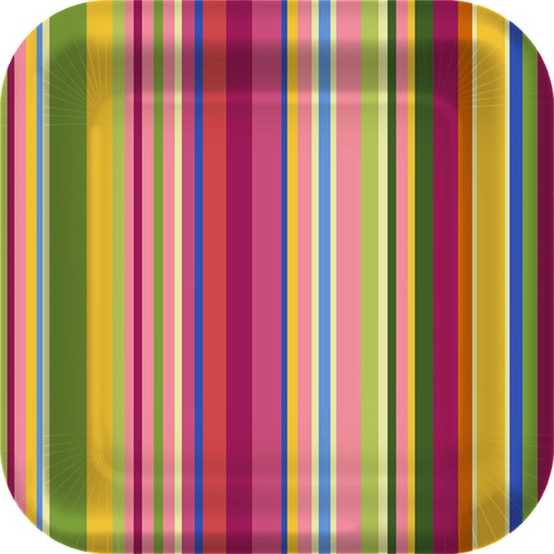 Colorful Stripes Dessert Plates