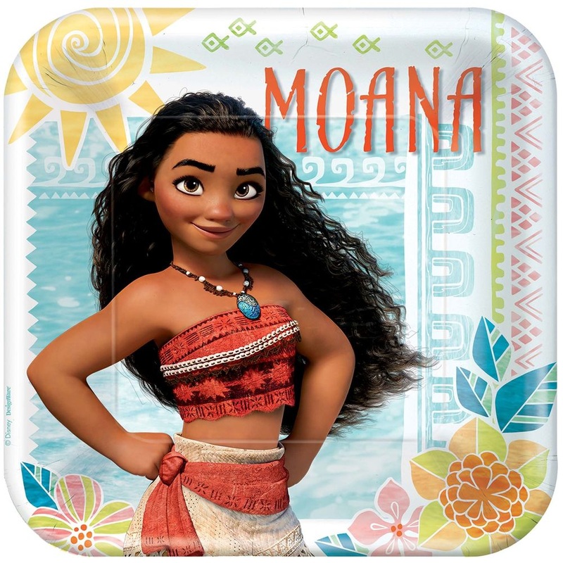 Disney Moana Plates 9" Square (8ct)