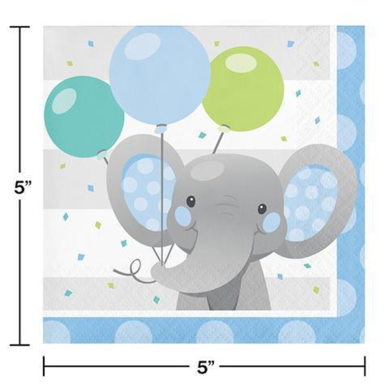 Enchanted Elephant Blue Napkins