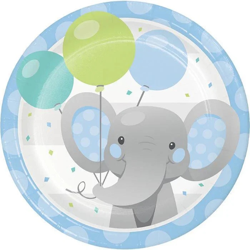 Enchanted Elephant Blue Plate 7"