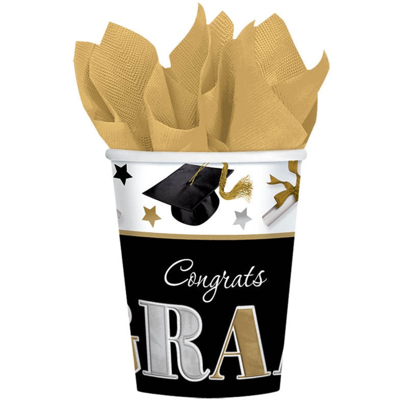 Festive Grad 9oz Paper Cups (18 ct)